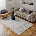 Carmel Cream-Blue Geometric Rug | 6070