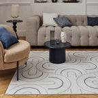 Carmel Cream-Blue Geometric Rug | 6070