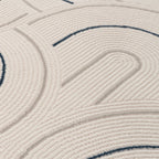 Carmel Cream-Blue Geometric Rug | 6070