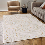 Carmel Cream-Gold Geometric Rug | 6070