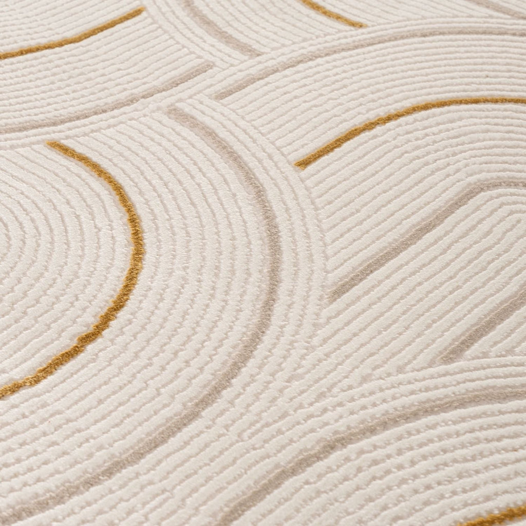 Carmel Cream-Gold Geometric Rug | 6070