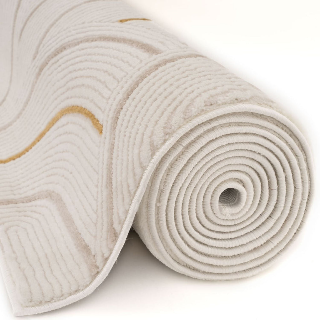 Carmel Cream-Gold Geometric Rug | 6070