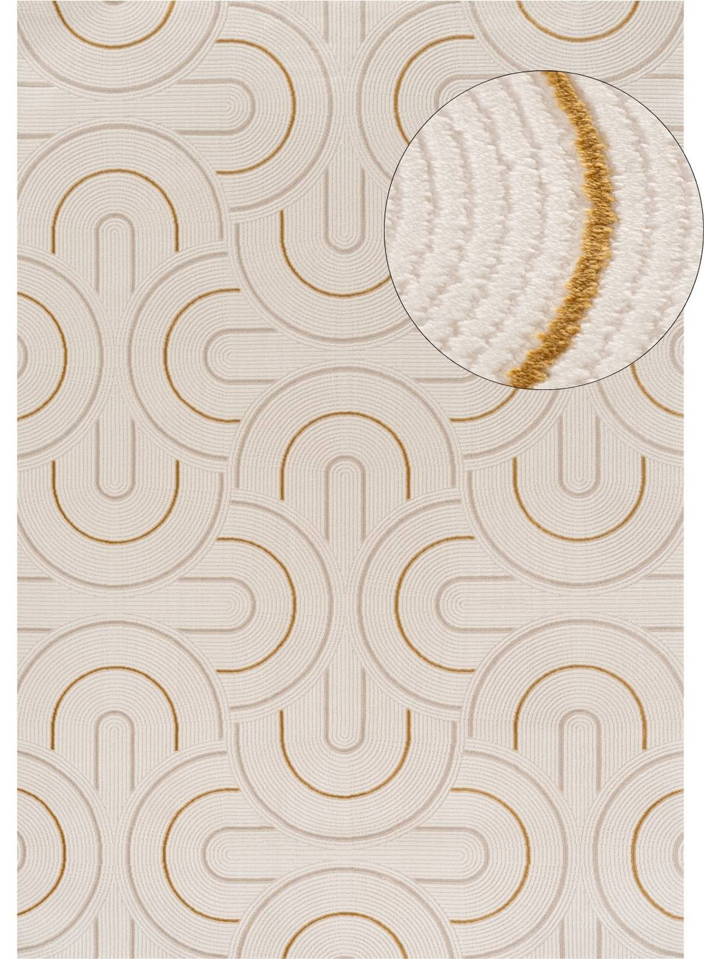 Carmel Cream-Gold Geometric Rug | 6070