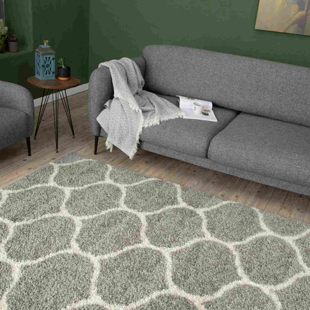 Moroccan Grey Shaggy Rug | 610