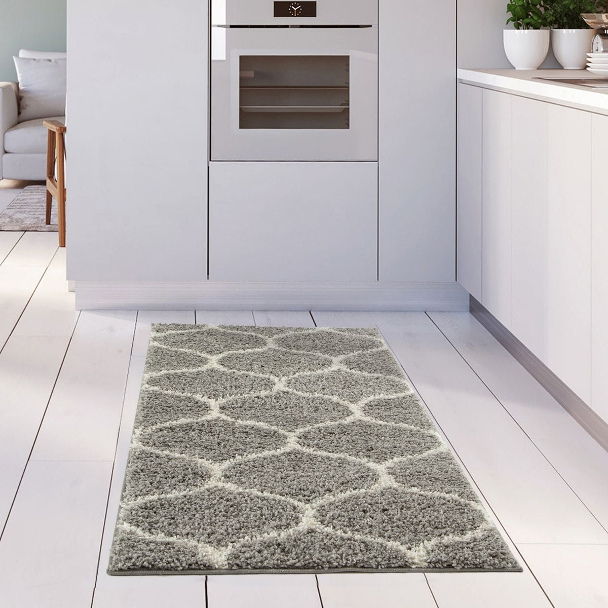 Moroccan Grey Shaggy Rug | 610
