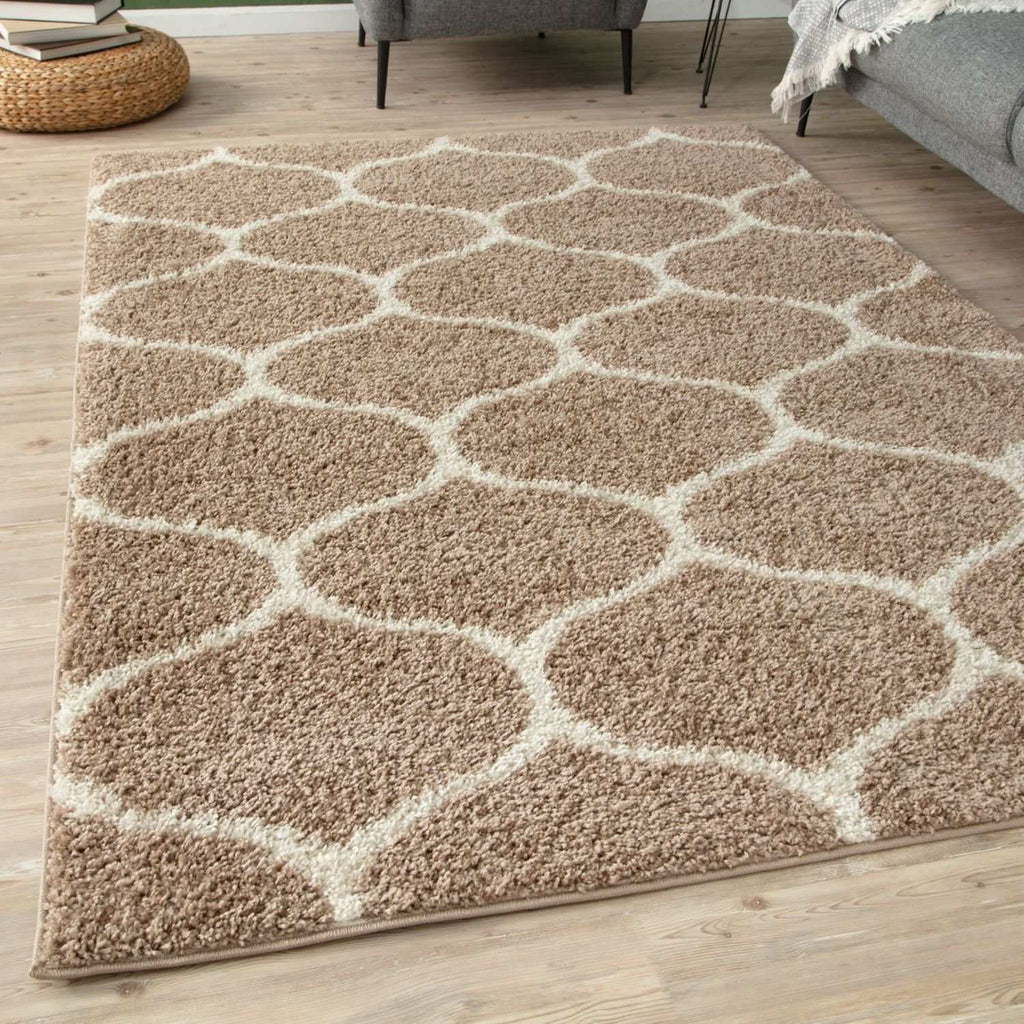 Moroccan Beige Shaggy Rug | 620