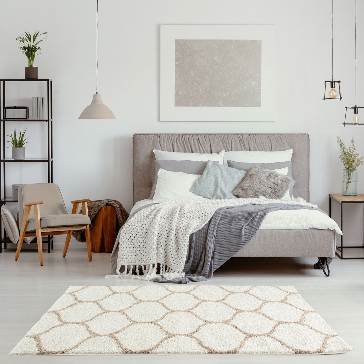 Moroccan Ivory Shaggy Rug | 630