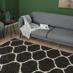 Moroccan Dark Grey Shaggy Rug | 640