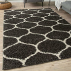 Moroccan Dark Grey Shaggy Rug | 640