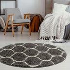 Moroccan Dark Grey Shaggy Rug | 640