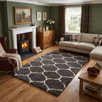Moroccan Dark Grey Shaggy Rug | 640