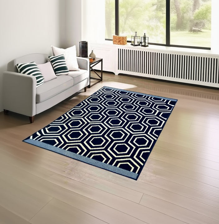 Maestro Honeycomb Navy Rug | 3035 X011