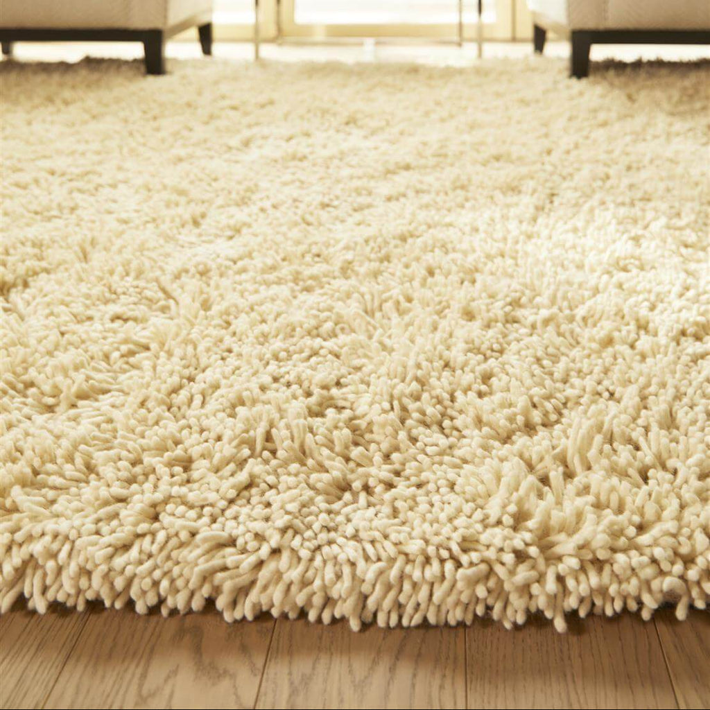 Imperial Ivory Shaggy Pile Wool Rug