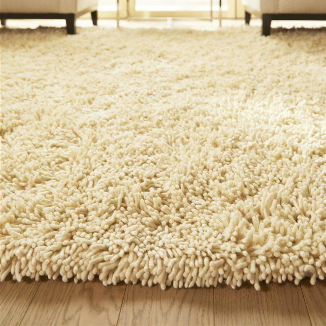 Imperial Ivory Shaggy Pile Wool Rug