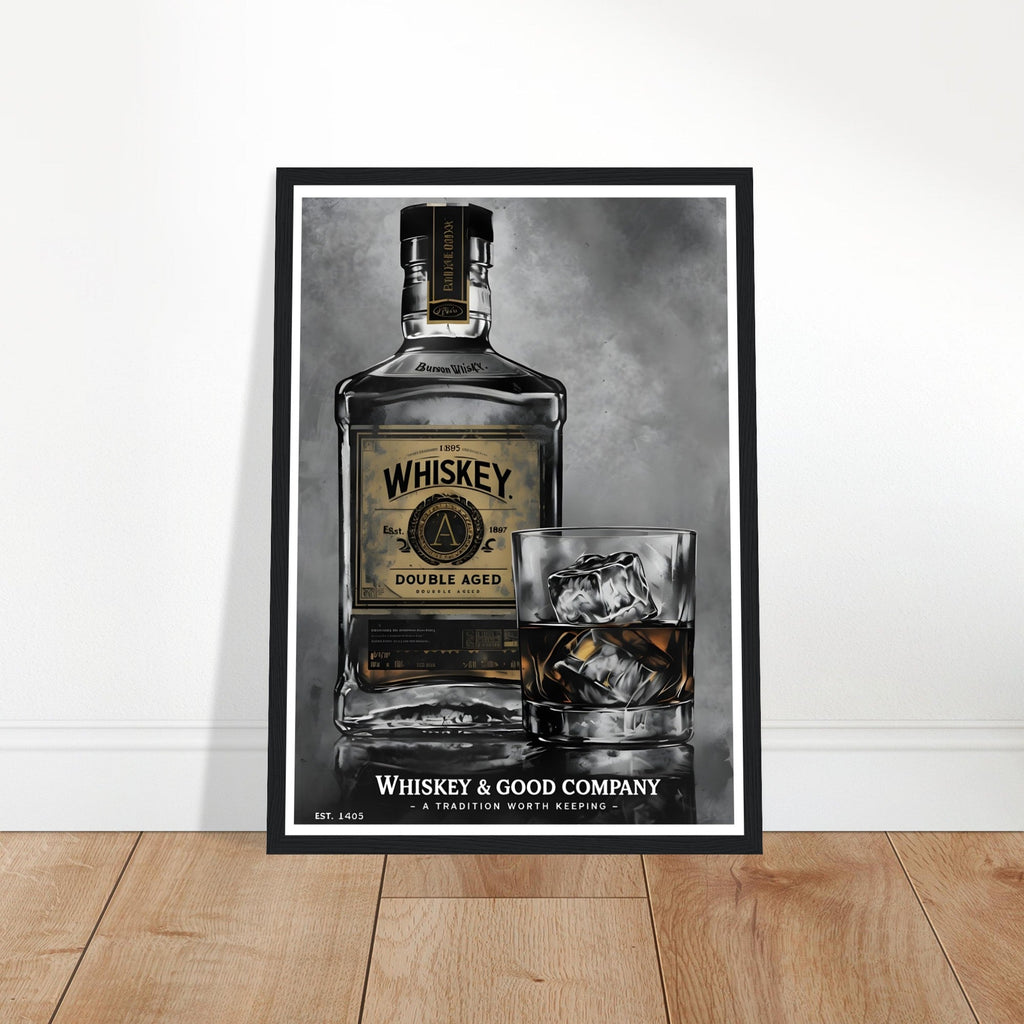 Noir Whiskey Wall Art – Home Bar Framed Print