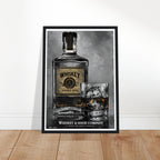 Noir Whiskey Wall Art – Home Bar Framed Print