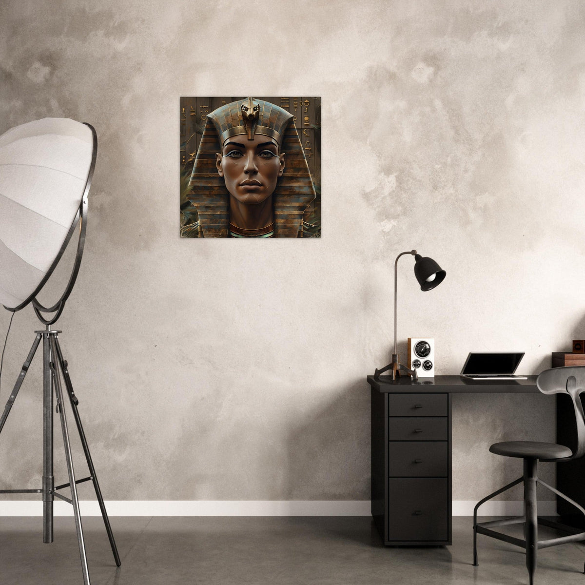 Retro Futurism Pharaoh Wall Art – Modern Egyptian Poster