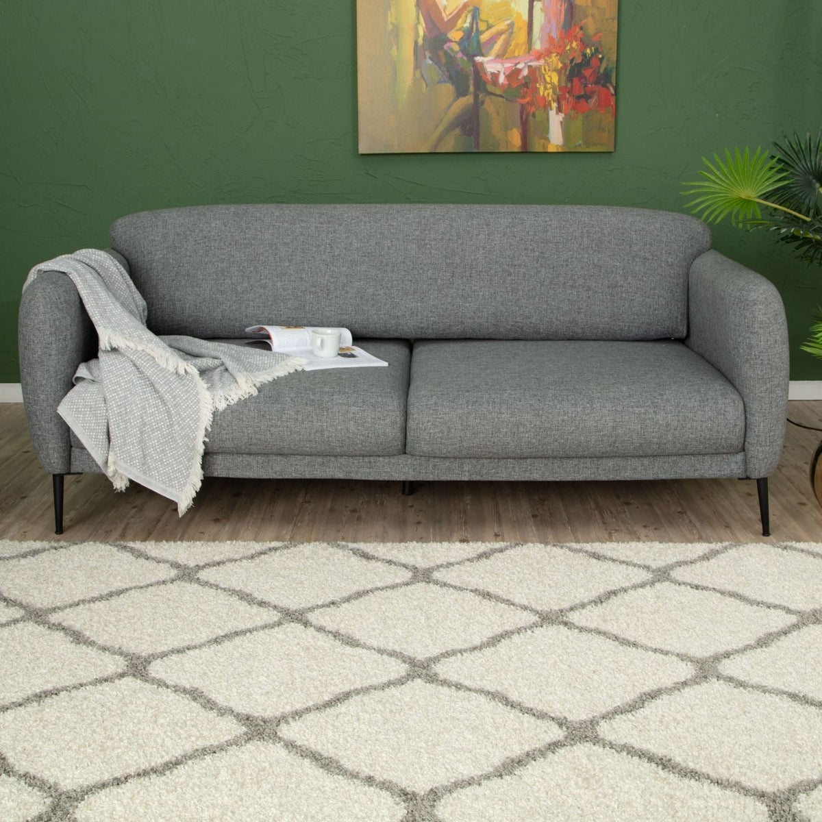 Moroccan Ivory Shaggy Rug | 700