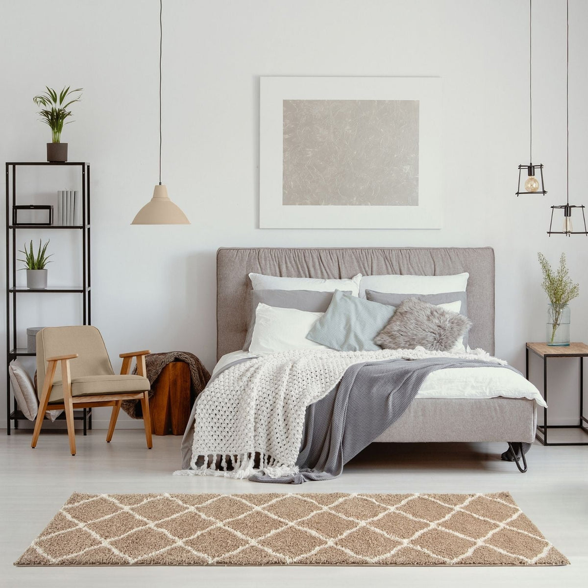 Moroccan Beige Shaggy Rug | 720