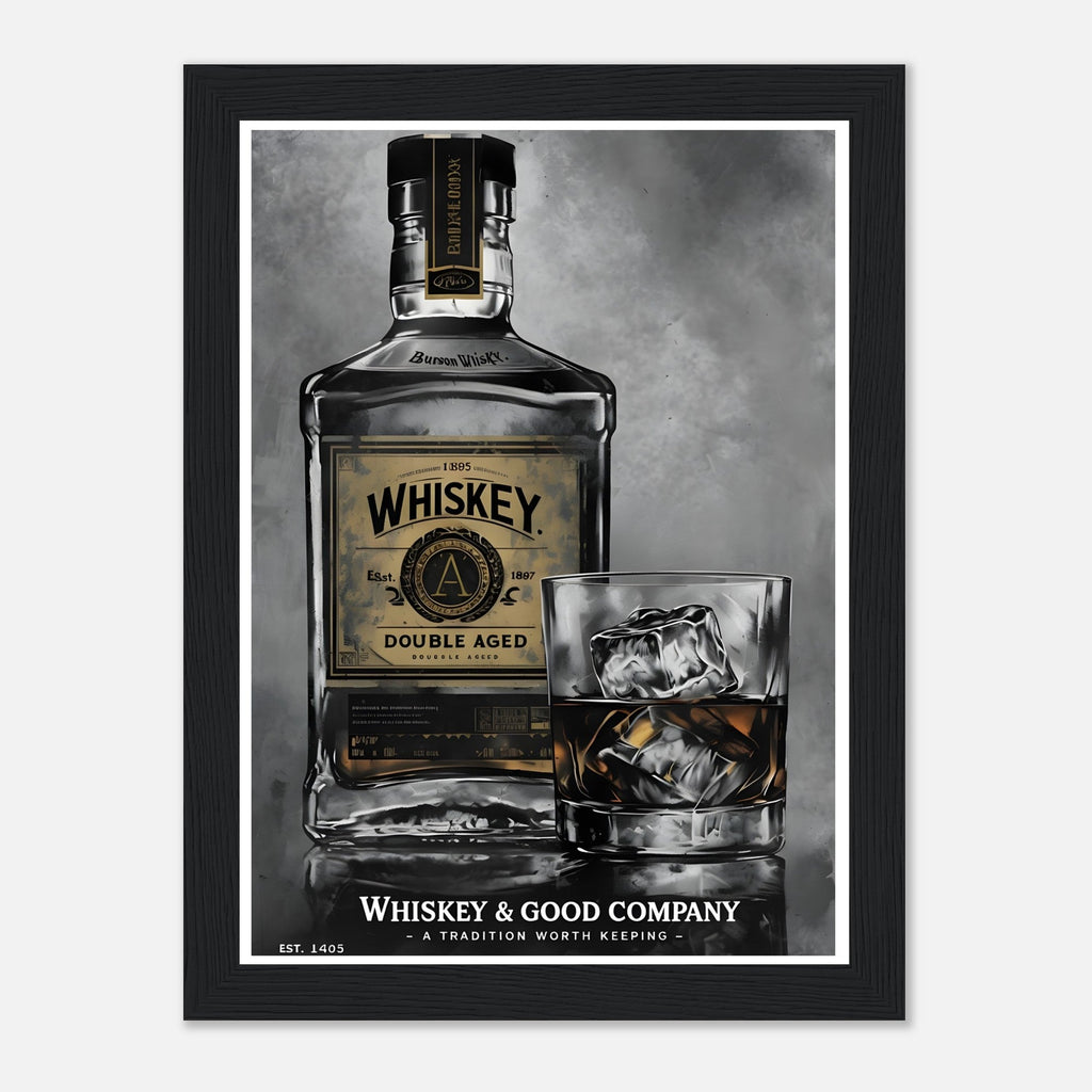 Noir Whiskey Wall Art – Home Bar Framed Print