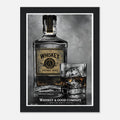 Noir Whiskey Wall Art – Home Bar Framed Print