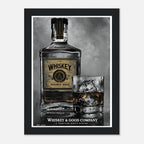 Noir Whiskey Wall Art – Home Bar Framed Print