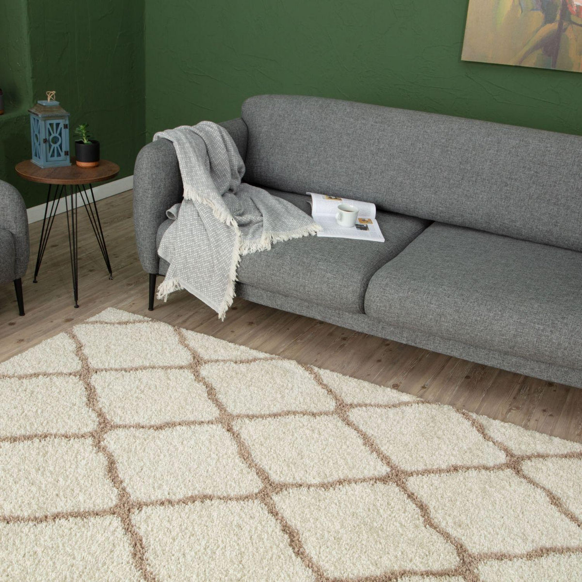 Moroccan Ivory Shaggy Rug | 730