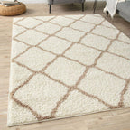 Moroccan Ivory Shaggy Rug | 730