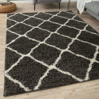 Moroccan Dark Grey Shaggy Rug | 740