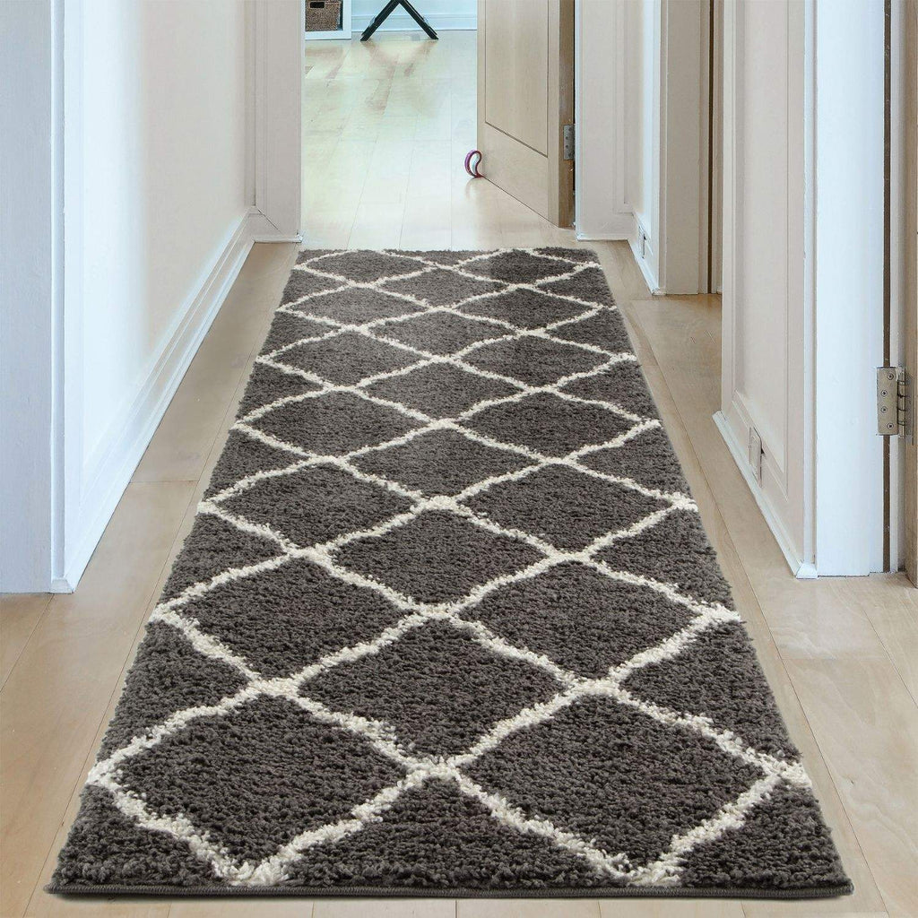 Moroccan Dark Grey Shaggy Rug | 740