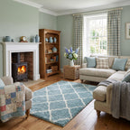 Moroccan Duck Egg Blue Shaggy Rug | 750