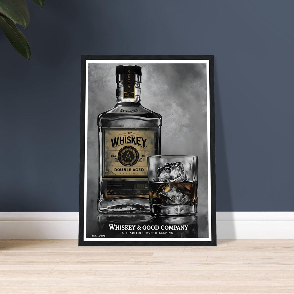 Noir Whiskey Wall Art – Home Bar Framed Print
