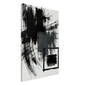 Minimal Abstract Wall Art  - Bold Black Brushstroke Canvas