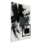 Minimal Abstract Wall Art  - Bold Black Brushstroke Canvas