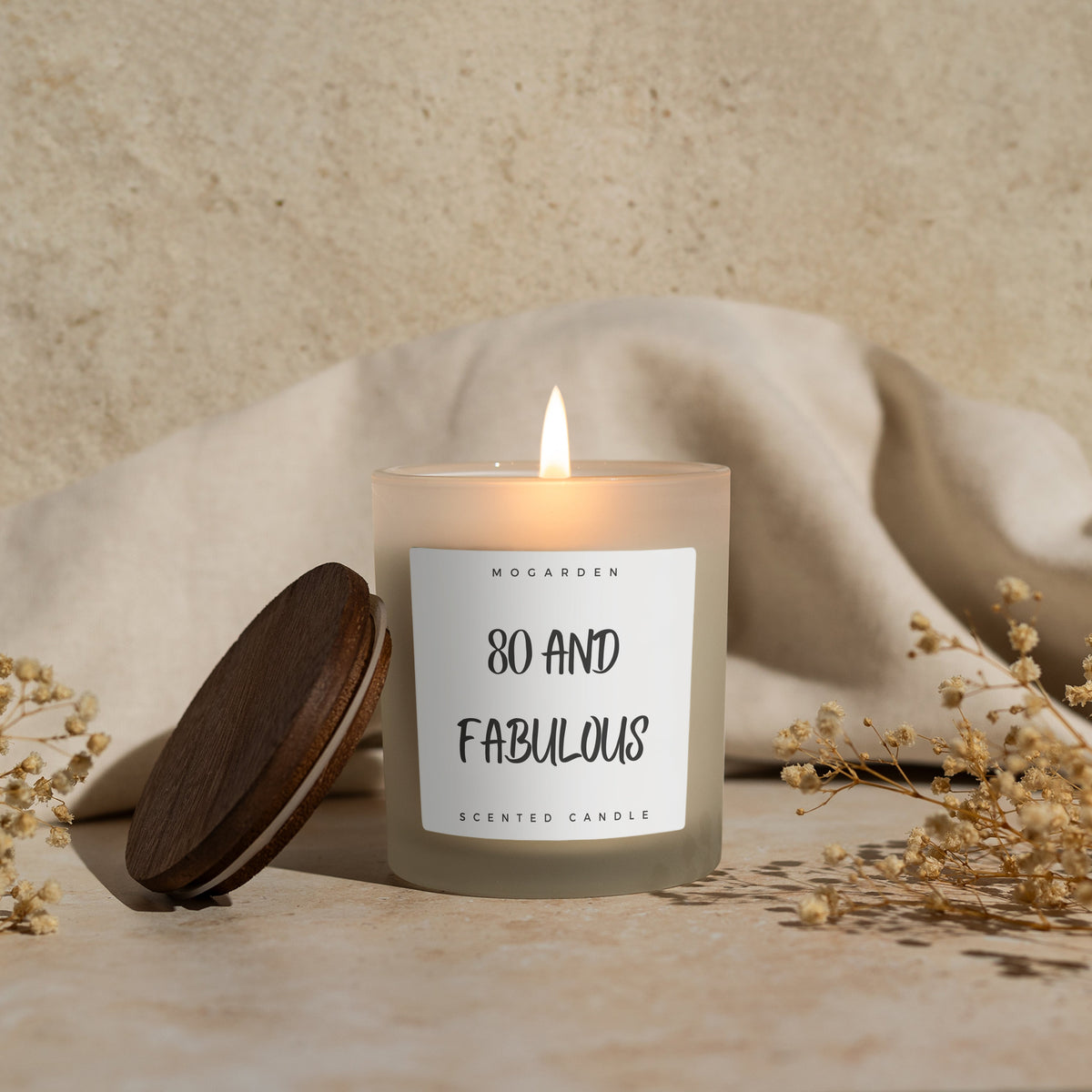 80th Birthday Candle - Luxury Vanilla Soy 220g | 80th Birthday Gift