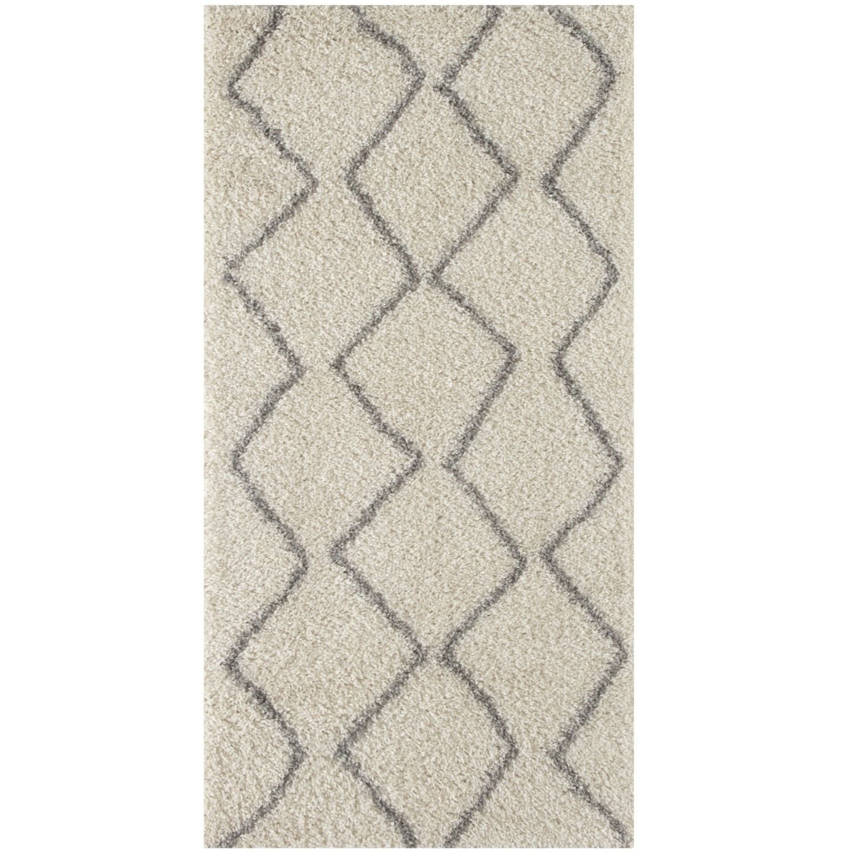 Moroccan Ivory Grey Shaggy Rug | 800