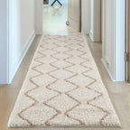 Moroccan Ivory Beige Shaggy Rug | 830
