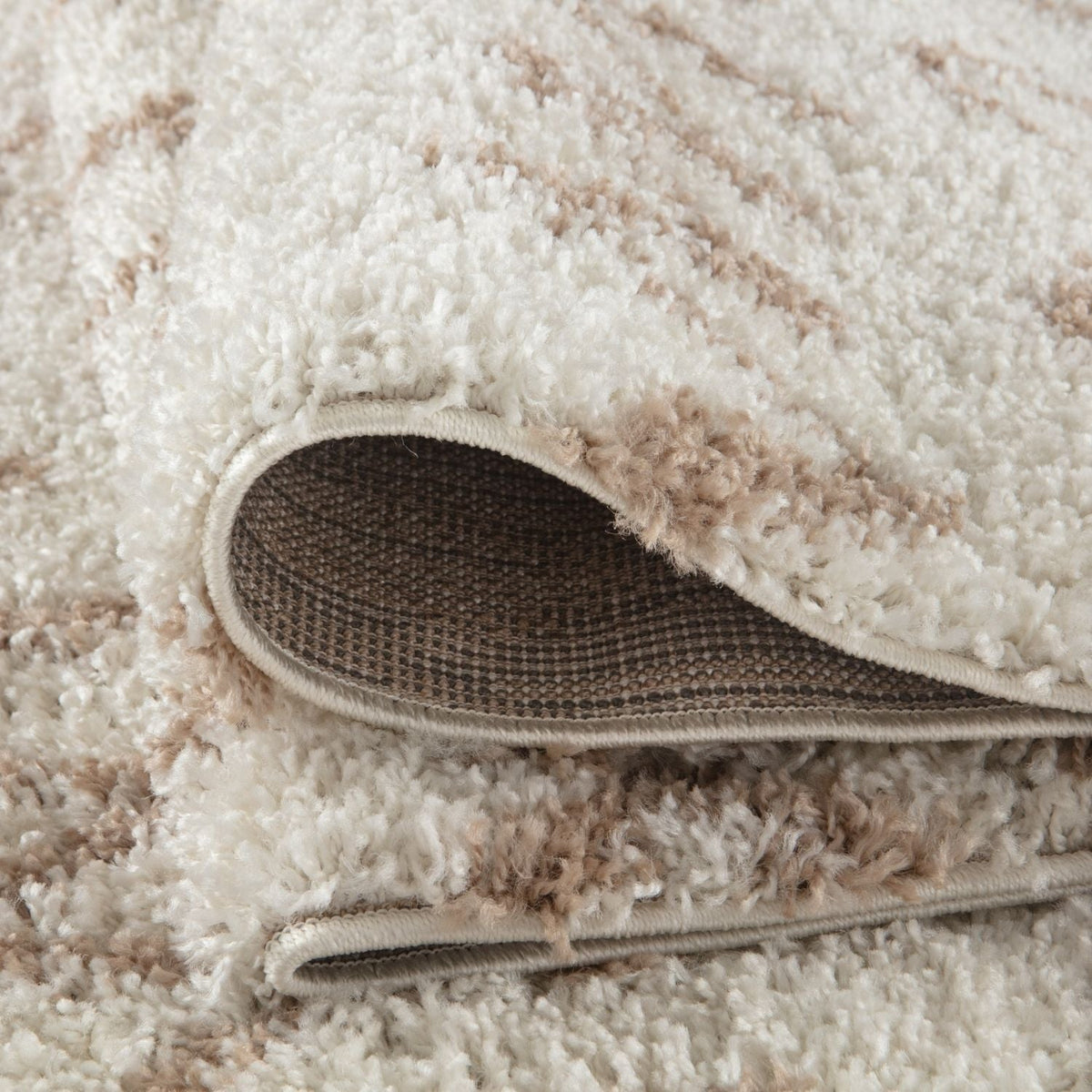 Moroccan Ivory Beige Shaggy Rug | 830