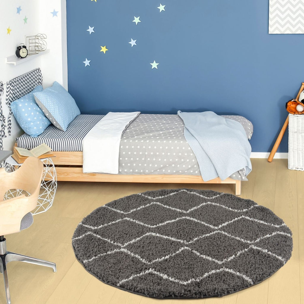 Moroccan Dark Grey Shaggy Rug | 840