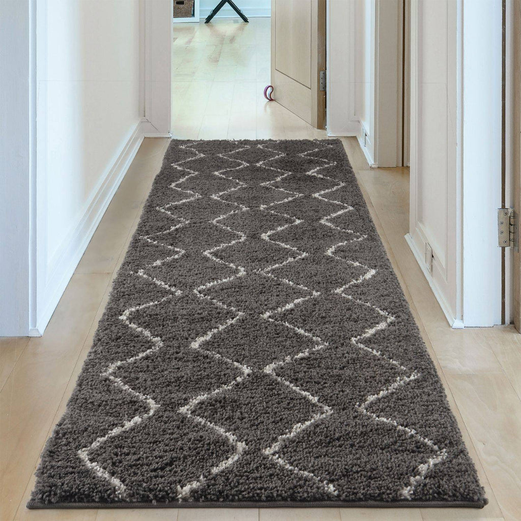 Moroccan Dark Grey Shaggy Rug | 840