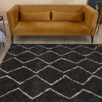 Moroccan Dark Grey Shaggy Rug | 840