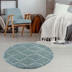 Moroccan Duck Egg Blue Shaggy Rug | 850
