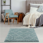 Moroccan Duck Egg Blue Shaggy Rug | 850