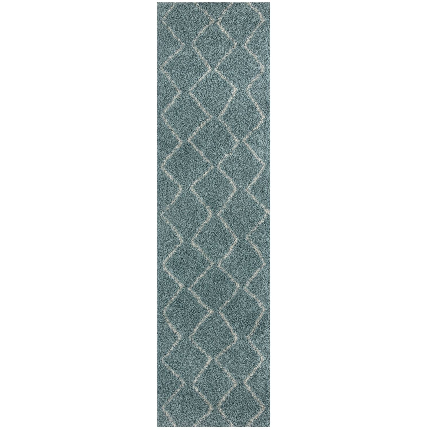Moroccan Duck Egg Blue Shaggy Rug | 850