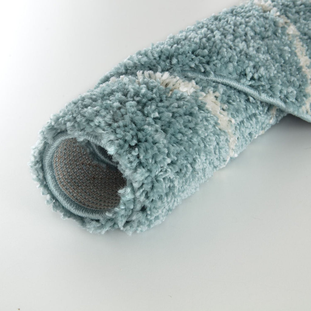 Moroccan Duck Egg Blue Shaggy Rug | 850