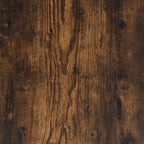 Close-up of a wooden surface with a dark brown color and visible grain.