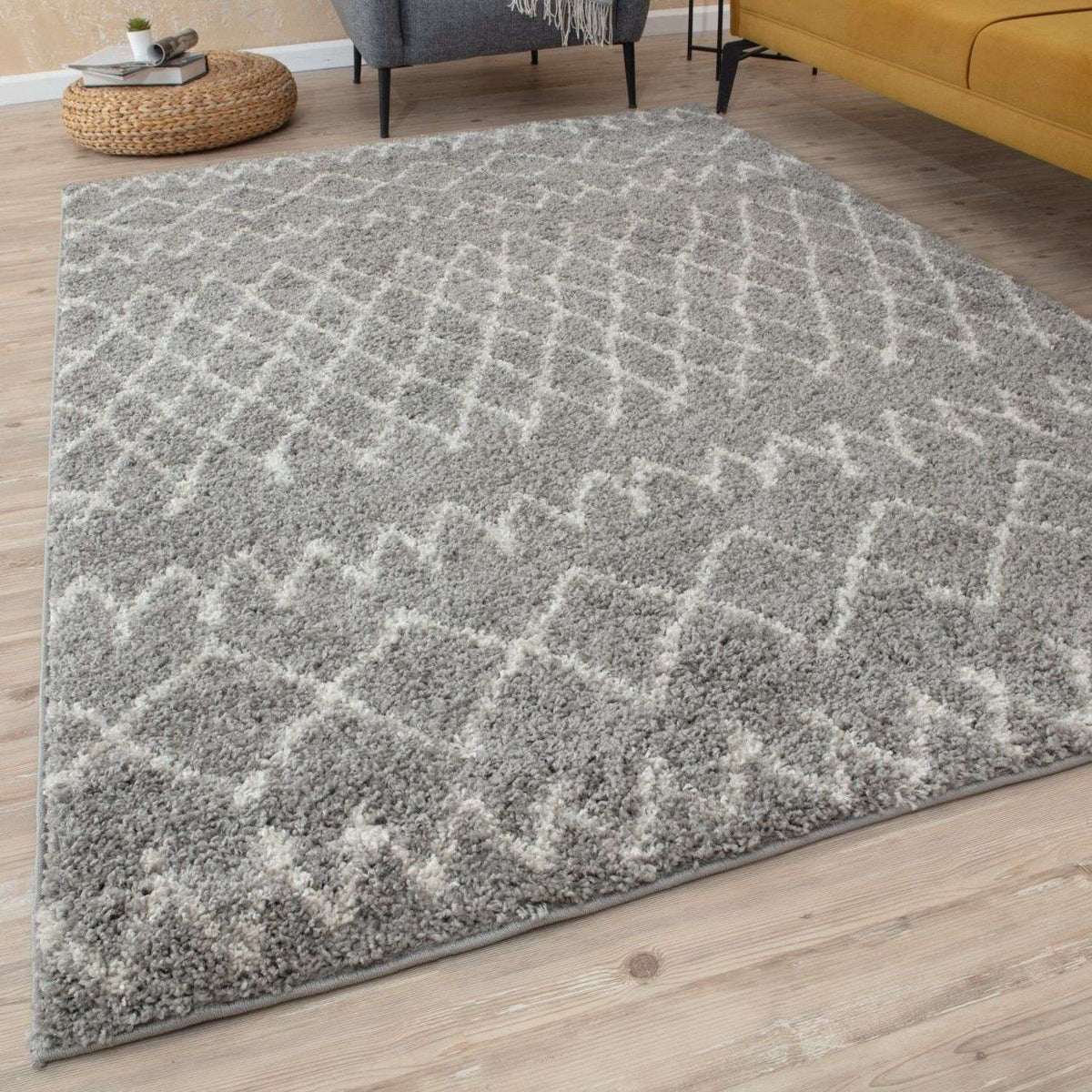 Moroccan Grey Shaggy Rug | 910
