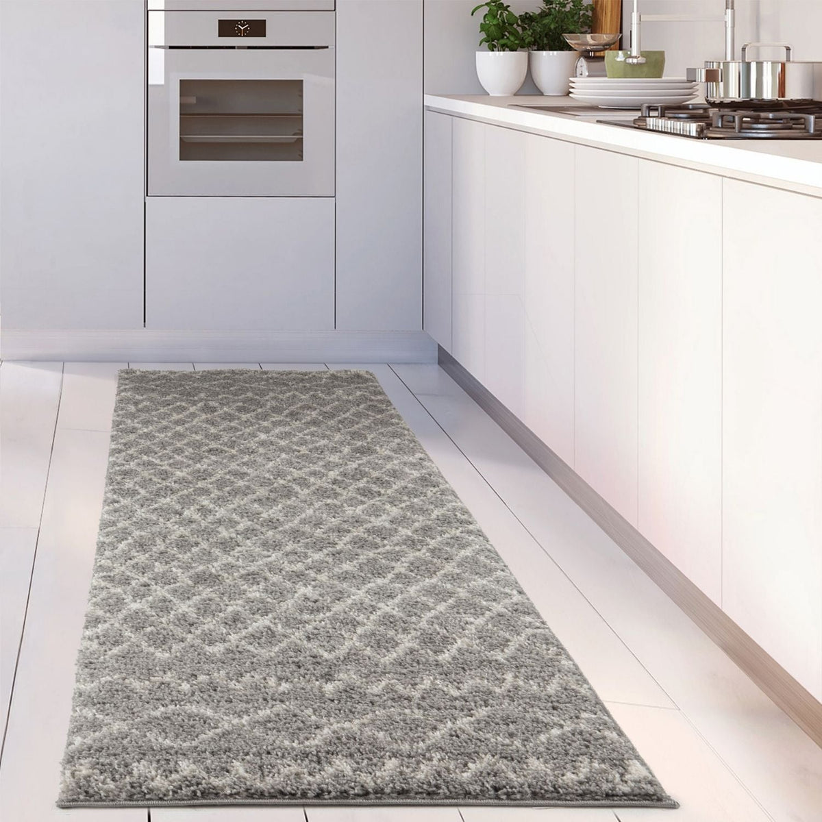 Moroccan Grey Shaggy Rug | 910