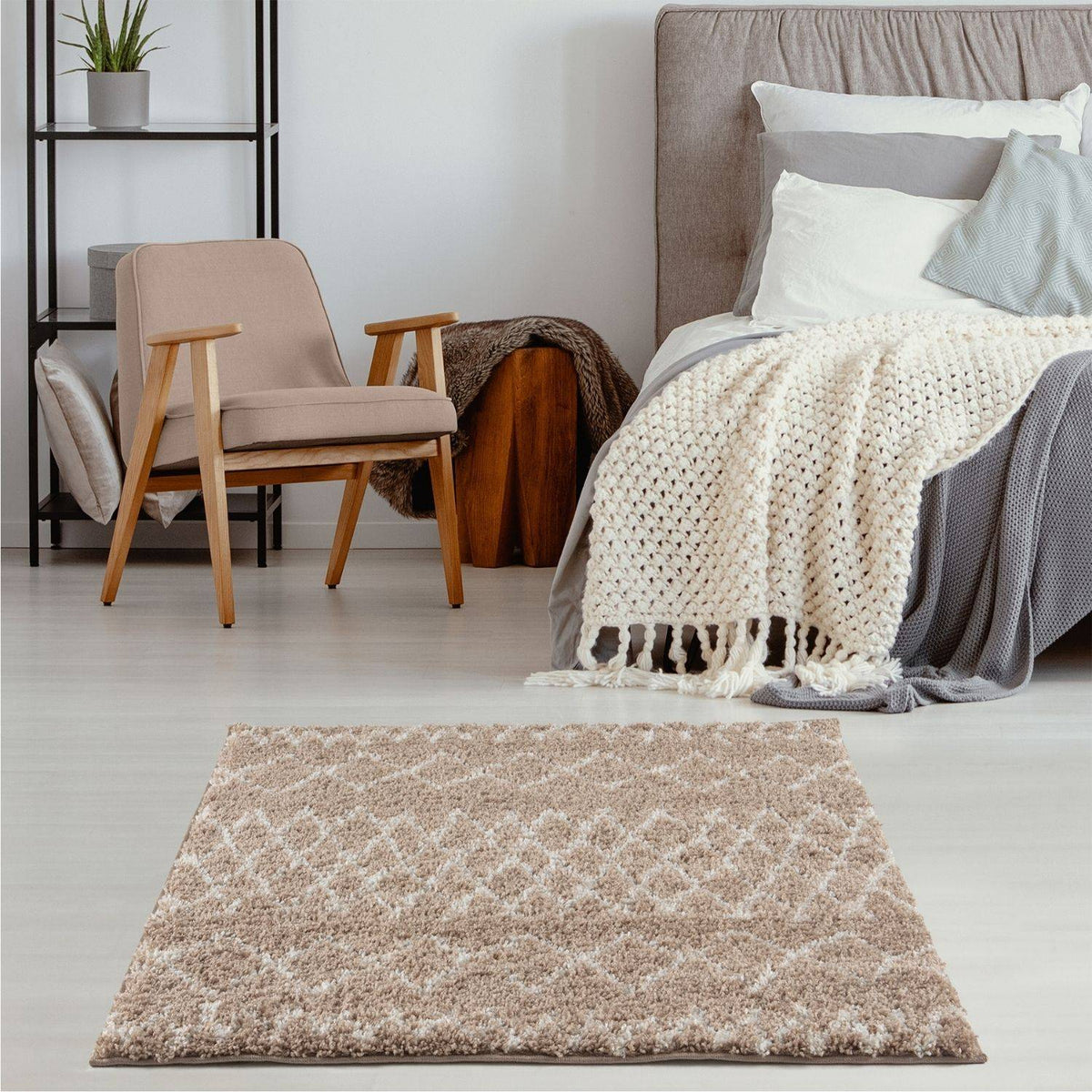 Moroccan Beige Shaggy Rug | 920