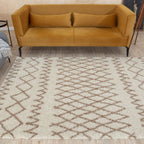 Moroccan Ivory Beige Shaggy Rug | 930